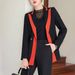 Women's Clothing New Feeling Temperament Goddess Fan Professional Suit Work Clothes Suit Contrast Color_ecoleips.com