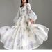 Women's Clothing New Chiffon Big Swing Skirt Female Printed Girly Dress Summer Lace Loose Baby Doll Princess Skirt_ecoleips.com
