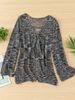 Women Hollow Out Knit Cardigan Loose Flare Long Sleeve Striped Ribbed Top Lightweight Breathable Tie Front Sheer Cover Up Blouse_ecoleips.com
