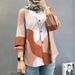 Women's Clothing Muslim Floral Shirt Fashion Puff Sleeve_ecoleips.com