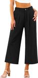 Suitable For All Seasons Women's Wide-Leg High-Waisted Linen Flowing Capri Pants Casual Versatile Slimming_ecoleips.com