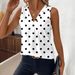 Aria Basics Aria Basics In-stock European And American Cross-border Clothing, New Women's Printed V-neck Tank, Fashionable Sleeveless_ecoleips.com