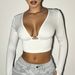 White Backless Women's Top with Metal Details on the Chest European And American Cross Border Style for Women_ecoleips.com