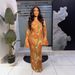 cross-border European And American New Style Mesh Rhinestone Half-high Collar Slim-fit Sexy Long-sleeve Bodycon_ecoleips.com