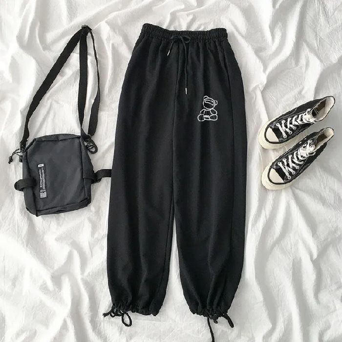 Women's Clothing Gray Sports Pants Female Students Summer Loose Leg Daddy Casual Lantern Straight Pants New Large Size_ecoleips.com