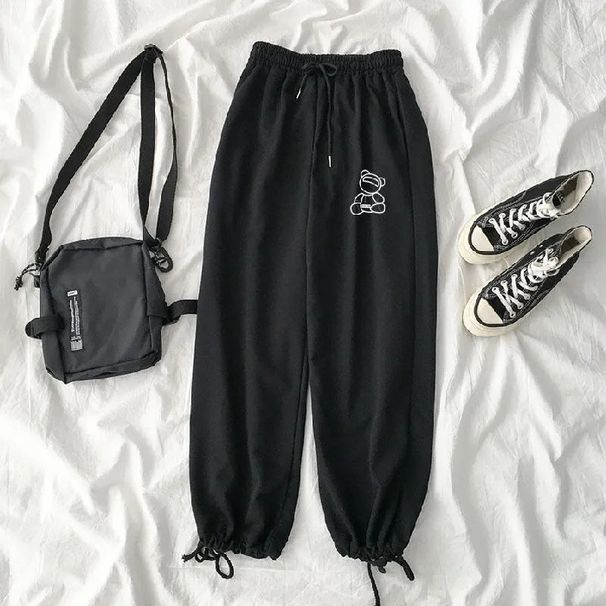 Women's Clothing Gray Sports Pants Female Students Summer Loose Leg Daddy Casual Lantern Straight Pants New Large Size_ecoleips.com