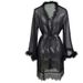 Aria Basics Cross-border Bestseller European American Foreign Trade Mesh Nightgown Sexy Women's See-through Plush Lace Bathrobe And_ecoleips.com