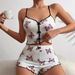 2025 New Products Heart shaped Printed Contrast Color Home Clothes Front Slit Suspender Pajamas Set_ecoleips.com