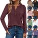 Women's Long Sleeve T-Shirt V-Neck Casual Loose Top Spring/Autumn Fashion European And American Style Cross-Border Clothing_ecoleips.com
