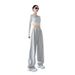 American Style Women's New Spring And Autumn High Waist Slimming Wide Leg Casual Straight Jogger Pants Sweatpants_ecoleips.com