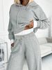 Women's Clothing Early spring outfit suit 2024 spring new women's casual hooded sweatshirt sports wide leg pants two piece suit_ecoleips.com