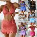 Trendy Floral Bikini Set With Wrap Skirt - Adjustable Straps & Underwire Support - Polyester/Spandex Blend (S/M/L/XL)_ecoleips.com