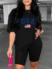 Summer Women's Casual Fashion Usa American Flag Graphic Print Loose T-shirt Shorts Two-piece Sportswear Suitable For Daily Wear-140_ecoleips.com