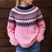 Aria Basics Aria Basics In Stock European And American New Style For Women Hot Sale Round Neck Color Block Loose Fashion Pullover_ecoleips.com