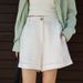 High-quality Pure Linen Shorts Women, New Summer Style, White Casual Simple A-line Pants, Loose Fit, High-waisted,_ecoleips.com