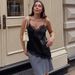 HXAO Lace Asymmetrical Top Women Tanks & Camis Summer 2025 Black Slip Sleeveless Top Ladies Y2k Backless Off Shoulder Camisole_ecoleips.com