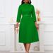 Women's Clothing women's fashionable temperament elegant pleated skirt elegant solid color large size dress_ecoleips.com