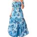 2025 Cross-Border New Spring Summer European And American Foreign Trade Women's Floral Fashion Off-Shoulder Long Dress_ecoleips.com