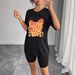 Women's Casual Round Neck Short Sleeve Top Multi-Color American Style Simple Fashionable Sports Solid Color Loose Printed T-Shirt_ecoleips.com