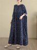 Cotton Long Sleeve Vintage Print Vintage Dresses For Women Oversize Casual Loose Long Dress Femme Robe Vestidos Elegant Clothing_ecoleips.com