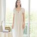 Aria Basics Aria Basics Short-sleeved Long Nightgown, Plus Size, Loose Fit, Foreign Trade Cotton Sleepwear, Feminine, Movie-style Home Wear,_ecoleips.com