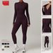 Women's Clothing Zipper Nude Tight Plus Velvet Yoga Jumpsuit Outdoor Warm Jumpsuit Running Fitness Clothes_ecoleips.com