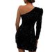 ng2510292 2023 New European And American Foreign Trade Short One-Shoulder Dress Women's Party Evening Gown_ecoleips.com