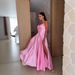 Women's Clothing New Russian Sexy Solid Color Slit Suspender Dress_ecoleips.com