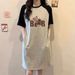 Summer Trend European And American Style Bear Print Comfortable And Casual Round-neck Dress For Pregnant Women_ecoleips.com