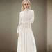 Fashion Lace Dress Women's Round Neck Hollow Out Slim Long Sleeve Retractoin Waist Big Swing Dresses New Dress XP8R_ecoleips.com