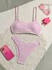 Women's Clothing New Sexy Split Striped Lace Bikini Ins Style Ladies Beach Vacation Swimsuit_ecoleips.com