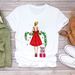Cross-border European And American Merry Christmas Tree Santa Claus Women's Trendy Loose Short-Sleeve Round-Neck T-Shirt_ecoleips.com
