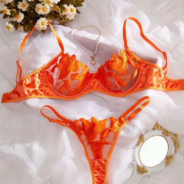 European And American Fresh Flower Embroidery Sexy Lingerie Sexy Bra Sexy Suit Ladies 23171_ecoleips.com