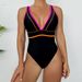 One Piece Sexy Black Swimsuit Women's European American Style Bikini 2024 Fashion_ecoleips.com