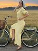 Tossy Fashion Knit Cardigan Maxi Dress Summer Women Chubby Loose Elegant Vintage Evening Party Dress Female Knitwear Long Dress_ecoleips.com