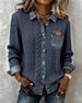 Women's Knitted Patchwork Denim Shirt Long Sleeved Cardigan Coat Autumn Winter Fashionable Versatile American Style_ecoleips.com