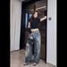 Men's American Retro Hip Hop Jeans - High Street Punk Style, Chain Print & Heavy Duty_ecoleips.com