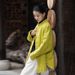 girl Quilted Thickened Jacket For Women, Ramie New Chinese National Cotton Coat, Mid-Length Zen Style Warm Outerwear_ecoleips.com