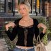 Pure Desire Style Lace Trim Patchwork Square Neck T-Shirt For Women 2025 Autumn New Fashion Slim Fit Versatile Base_ecoleips.com