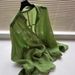 French-style High-end Green Cotton-linen Shirt For Women, Summer Thin Loose Casual Linen Shirt, Long-sleeved Sun_ecoleips.com