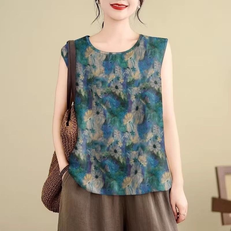 Aria Basics Aria Basics European American Cross-border Summer Thin Ice Silk Sleeveless T-shirt, Stylish And Trendy Pullover Tank Top For_ecoleips.com