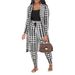 Women's Clothing sexy cardigan print long sleeve two piece suit nightclub clothes_ecoleips.com