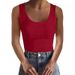 Women's Square Neck Ribbed Sleeveless Top – Stretchy Basic Camisole For Casual & Sexy Looks Stretchy & Breathable Fabric_ecoleips.com