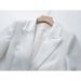 Women's Clothing Autumn and Winter Satin Collar Spliced Blazer Feather Decoration Dress Suit Straight leg Pants Two piece Set_ecoleips.com