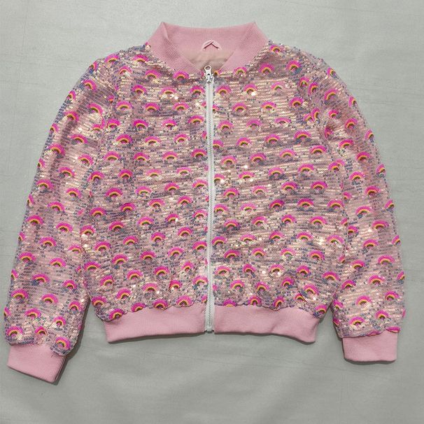 Girl's Sequin Embroidered Jacket - Trendy Dance Performance Top For Spring & Autumn (110-160cm)_ecoleips.com