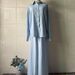 Elegant Long Sleeve Flowy Maxi Dress Set – Soft & Comfortable Loose Fit A-Line Dress With Turn-Down Collar, Breathable Poly-Cotton Blend, Casual_ecoleips.com