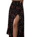 Women's Floral Print Side-Slit Midi Skirt – Flowy & Flirty Spring Wrap Skirt (M-Xxl, Black/Blue/Yellow)_ecoleips.com