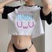 Femboy Fairycore Goth Crop Top Woman Gothic Manga Korean Fashion Graphic T-shirts Cropped_ecoleips.com