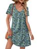 2025 Women's Casual Commuting Printed Round Neck Short Sleeved Pocket Dress_ecoleips.com