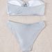 Women's Clothing Sexy Bikini Swimsuit Trendy Minimalist Vacation Drawstring Swimwear Polyester Fabric With Chest Pad No Steel Support_ecoleips.com